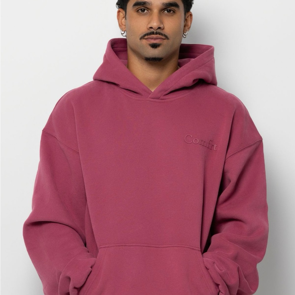 Comfort Embroidered Oversized Hoodie - Dusty Rose